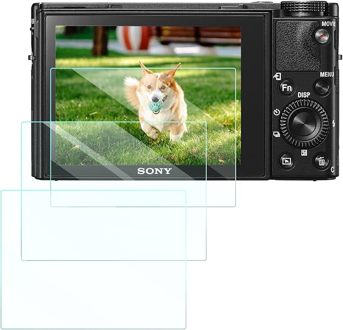 K&F CONCEPT 3 Pack Camera Screen Protector Compatible with Sony RX100 VII, 0.3mm 9H Hardness Tempered Glass Cover Anti-Scratch Bubble-Free