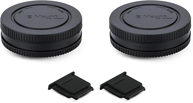 2 Pack E Mount Body Cap & Rear Lens Cover for Sony A6700 A6600 A6500 A6400 A6300 A6100 A6000 ZV-E10 ZV-E1 A7C II A7CII A7CR A7 A7II A7III A7IV A7V A7R A7RII A7RIII A7RIV A7RV A7S II III A9 II A1II