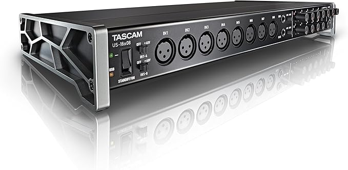 TASCAM US-16x08 Audio Interface and Studio Headphones Bundle