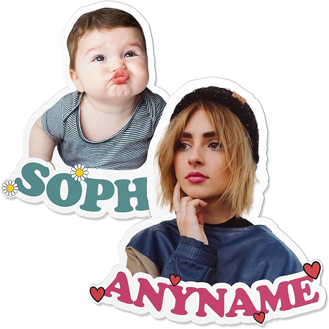 Custom Sticker Personalized Stickers with Image Picture Customized Your Own Photo Die Cut Waterproof Vinyl Sticker for Laptop Water Bottle Phone Case Merchandise Decor Decal Gift (Color Name Photo)