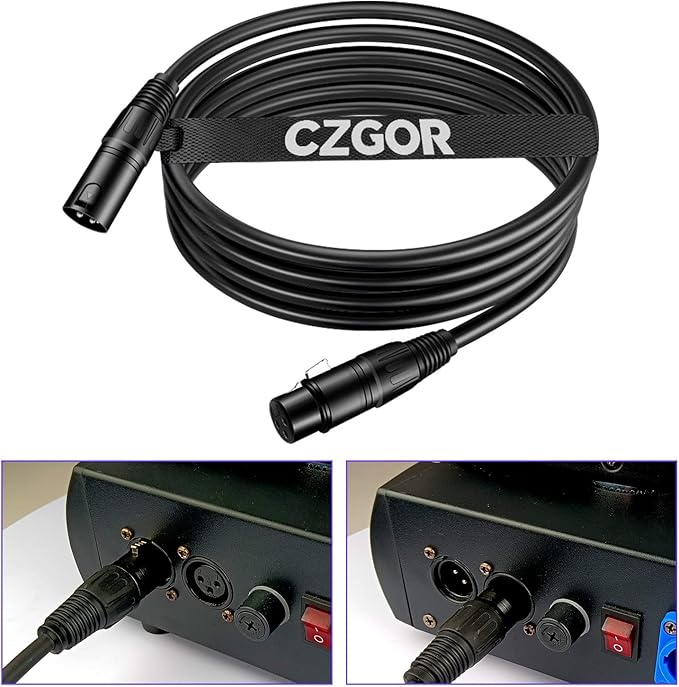 DMX Cable 10 ft, 8 Pack Flexible 3 Pin Signal XLR Male to Female DMX Cables Wire, Suitable for Stage Lighting Signal XLR Connection Cables for Stage Lights Input & Output