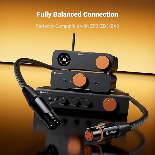 Fosi Audio XLR Cable 1ft, 2 Pack Cables Preamp to Power Amp, Durable Shielding for ZA3 ZD3 Amplifier DAC Preamp Microphone