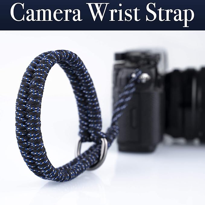Camera Wrist Strap for DSLR Mirrorless Camera, Quick Release Camera Hand Strap with Safer Connector (Blue)