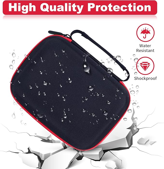 Hikkon Kids Camera Case Fit for ESOXOFFORE/Dylanto/Yehtta/HiMont/Gofunly Instant Print Camera Toy,Portable Digital Camera bag Storage Holder Organizer(Case Only) - Black&Red