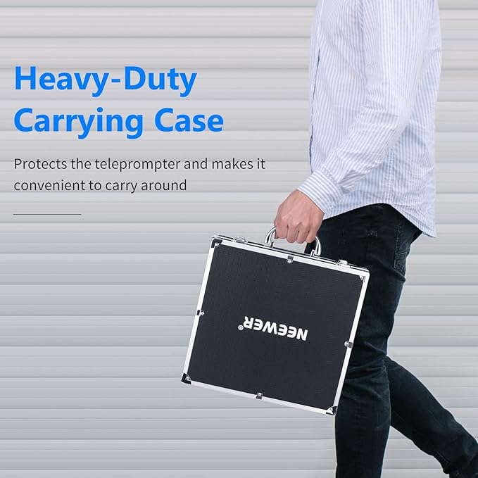 NEEWER Teleprompter X14 with RT-110 Remote & APP Control (Bluetooth Connection via NEEWER Teleprompter App), Portable No Assembly Compatible with iPad Android Tablet, Smartphone, DSLR Camera