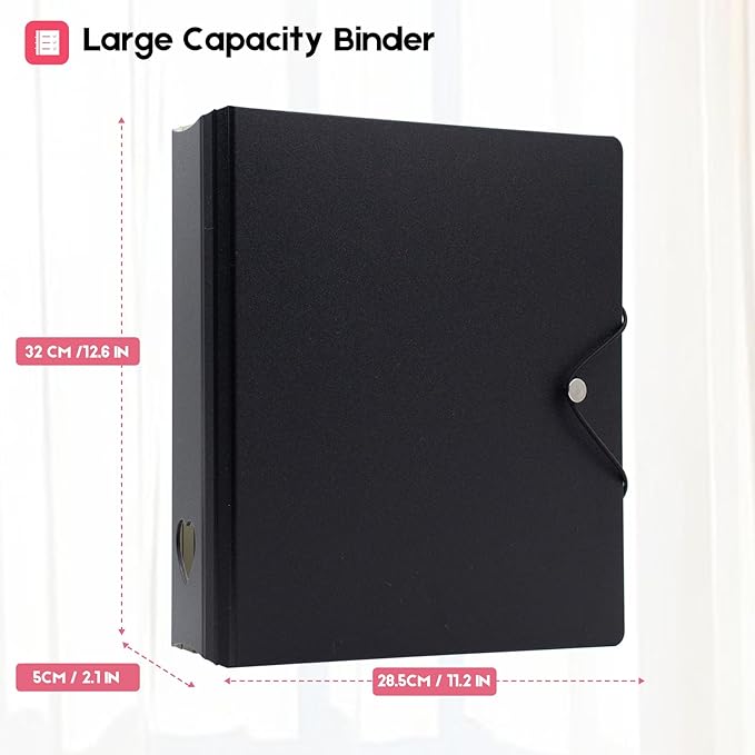 A4 Kpop Photocard Binder with 25 Pages 9 Pocket, 2x3 inch Kpop Photocard Holder Book, Photo Album for Fujifilm Instax Mini Camera Polaroid Printer Photo Film (Black)