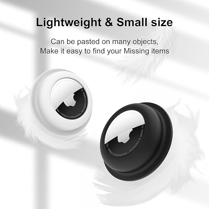 for Airtag Holder, Holder Case for Wallet Bike Tv Remote Car, for Airtag Sticker Stick, Compatible with AirTag 1st & 2nd Generation (2 Black+2 White)