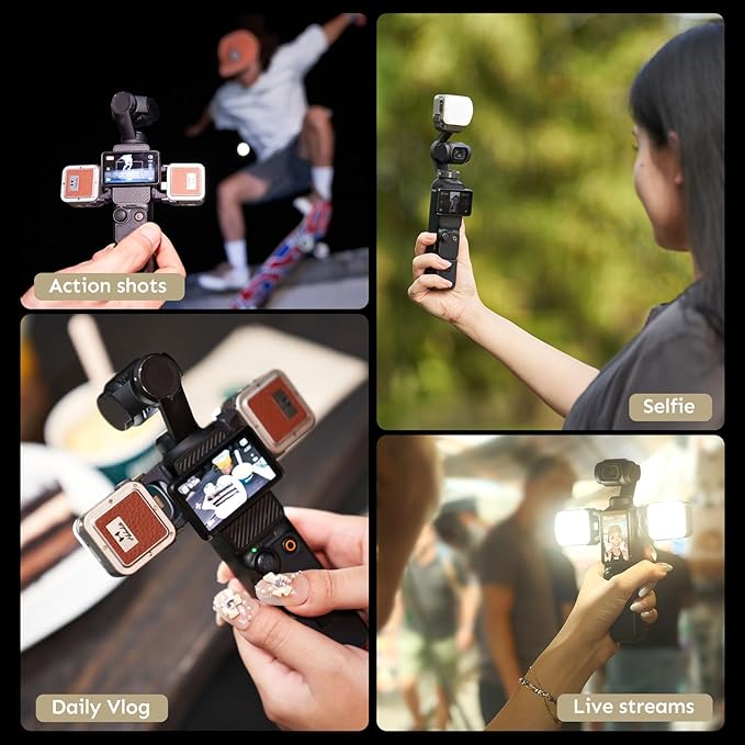 Harlowe Atom 2 Pocket Duo Kit - Mini Magnetic Camera Light 2W - Type-C Rechargeable Motion-Sensor Fill Light for Vlogging - Portable LED Kit with Diffuser & Accessories, Indoor & Outdoor Use