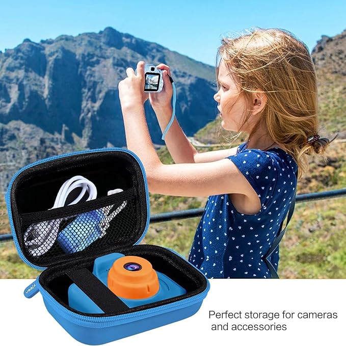 Leayjeen Kids Camera Case Compatible with Seckton/Desuccus/SINEAU/Rindol Upgrade Kids Toys Camera and Kids Digital Video Cameras for Toddler,Christmas Gifts and Birthday Gifts for Boys-Blue(Case Only)