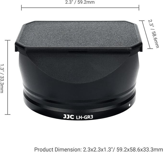 Metal Lens Hood for Ricoh GR III GR3 GR III HDF GR3 HDF Digital Camera, Bayonet Lens Shade with Hood Cap for Better Protection