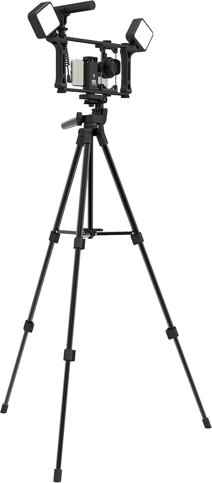 Super Lightweight Video Tripod DREAMGRIP 136EX-41 Universal Set with Original Track Connector for Mounting Rigs, Compatible for Any Smartphone (iPhone, Samsung, Pixel), and Any Action Camera or DSLR