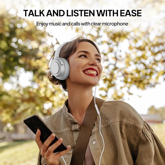 Wired Over-Ear Headphones with USB C Connector, Hi-Fi Stereo Sound, Noise-Isolating Ear Cups, Comfortable Fit for USB C Devices (No Bag, Silver)