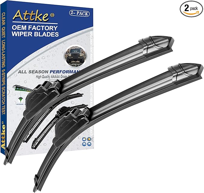 ATTKE OEM Quality Front Wiper Blades for Toyota Sienna 2011 2012 2013 2014 2015 2016 2017 2018 2019 2020 OE style (28" + 20" Front Windshield Wiper Set)