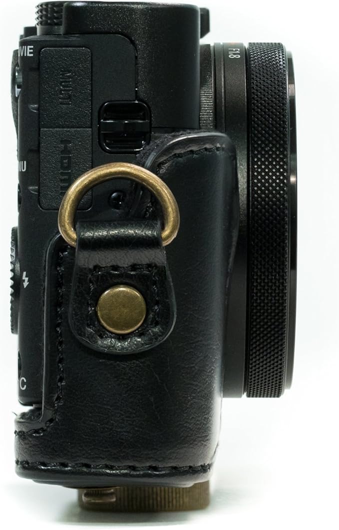 MegaGear Ever Ready Protective Leather Camera Case, Bag for Sony Cyber-Shot DSC-WX500 Digital Camera (Black) (MG599)