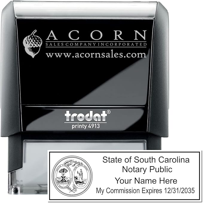 South Carolina Notary Package, Notary Supply South Carolina, Includes Notary Journal, Notary Acknowledgement Stamp, Official Rectangular Notary Stamp with Self Inking Stamps, Press and Print