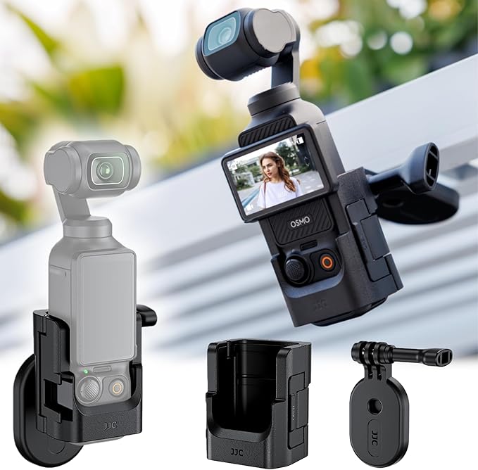 JJC Pocket 3 Magnetic Mount Stand Compatible with DJI Osmo Pocket 3 & Xtra Muse Accessories, Protective Cage with Cold Shoe & Detachable Magnetic Stand, Magnet Suction Case Expansion Adapter Holder