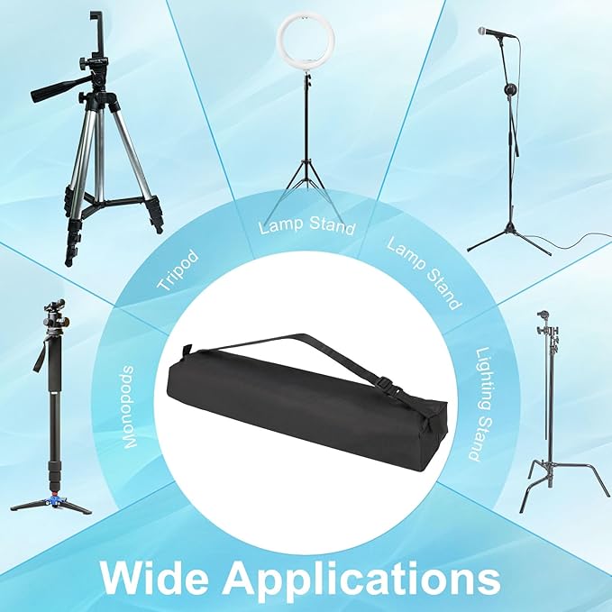 PATIKIL 20.47"x3.54" Tripod Carrying Case, 1Pack Oxford Cloth Padded Tripod Bag with Handles for Light Stands Tripod Photography Accessories, Black