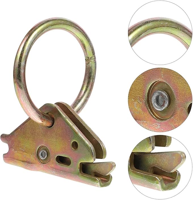 Cargo Steel E-Ring Tie Down Hooks 6PCS Cargo Trailer Anchors - Heavy Duty E Track Tie Down (Truck/Car) for E-Track Rail/Single System