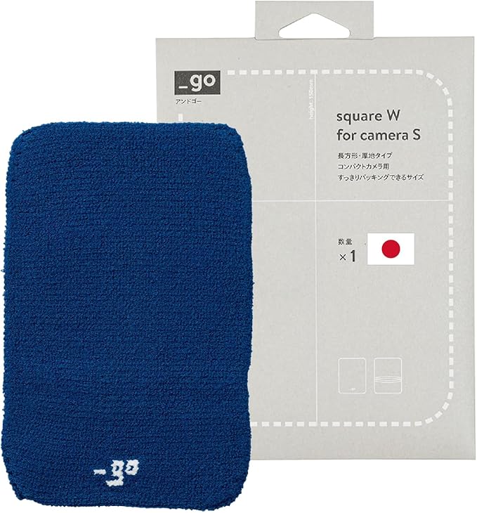 PACKING KNIT_GO Camera Lens Cover, Square W, Made in Japan, S size, Blue