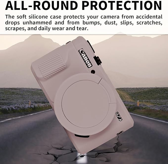 G7X Mark II Case, Protective Case for Canon Powershot G7X Mark II Digital Camera, Removable Lens Cover Silicone Sleeve Soft Camera Cover Rubber Protective Body Skin- Grey