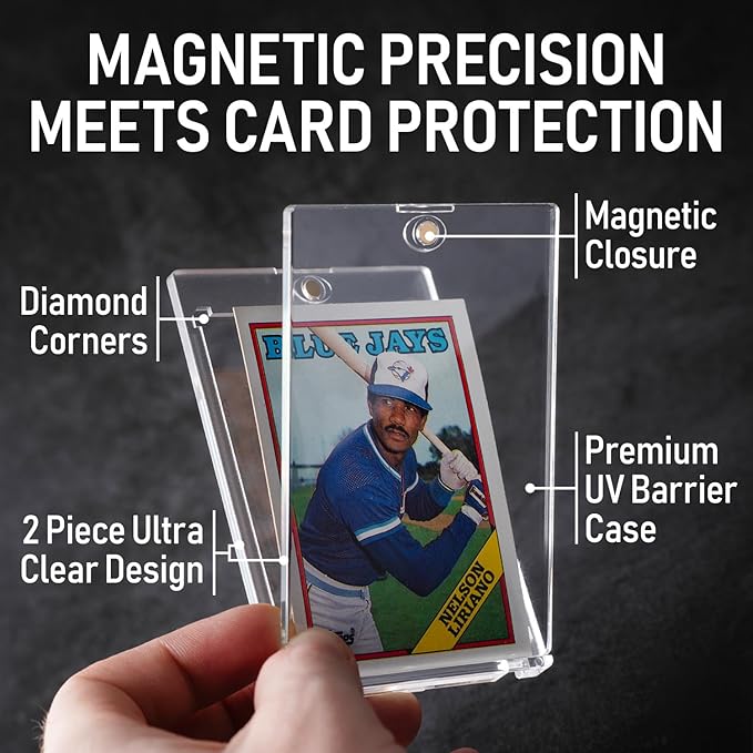 Premium 35PT - 360PT Magnetic Card Holder Case | Magnetic Trading Card Holder, Pro Sports, Football, Basketball, Baseball, MTG & TCG U-V Hard Protectors With Ultra Clear Design Display For Collectors.