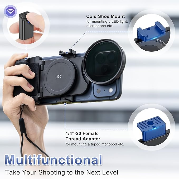 67mm CPL Filter Mount Kit with Magnetic Phone Camera Grip & Storage Pouch for iPhone 17 Air 16 15 14 Pro Max Accessories,Circular Polarizer Polarizing Lens Filter Adapter Set w Cold Shoe & 1/4'' Hole