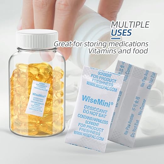 Silica Gel Packets, 0.5 Gram 200 Silica Packets, Food Grade Dessicant, Dessicant Packs, Silica Gel for Food, Moisture Packets for Food Storage