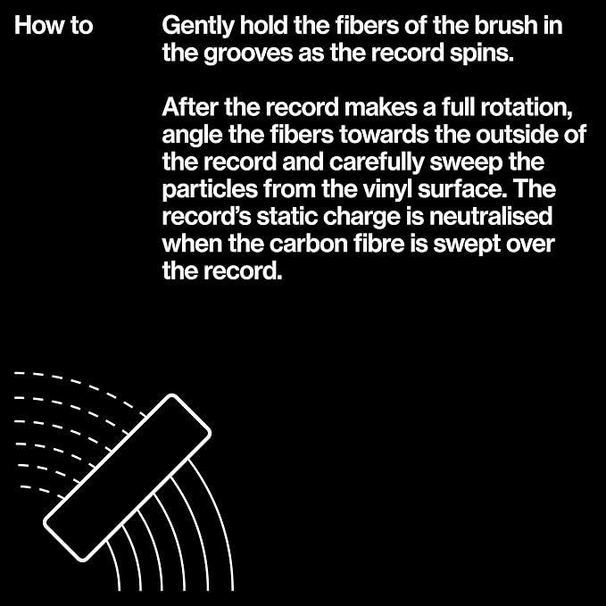 AM Record Cleaner Brush, Ultra Fine Carbon Fibre, Record Anti-Static for Music Lovers, Lifts Dust & Reduces Friction, Record Cleaning Must Have