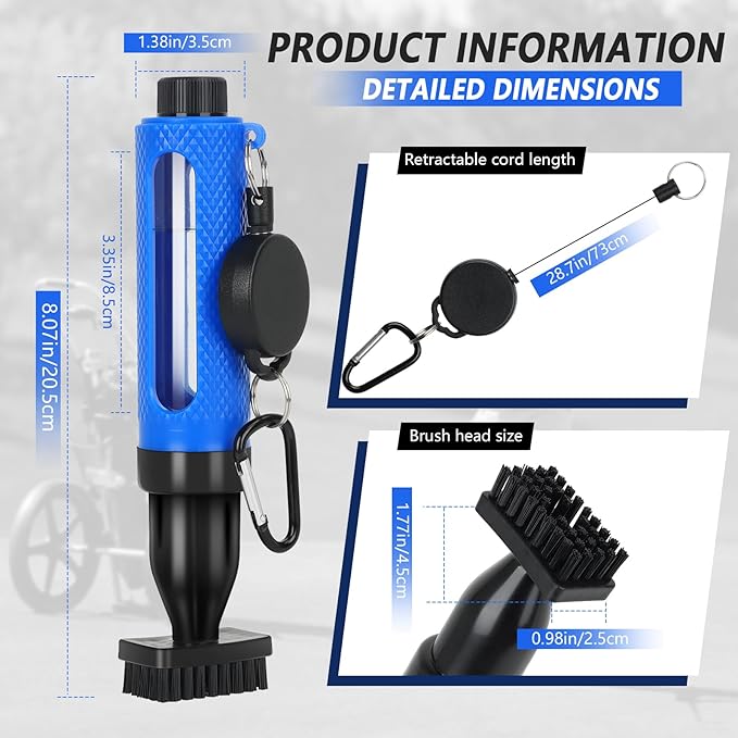 Golf Club Cleaning Kit,Golf Accessories,Golf Cleaning Kit with Golf Club Cleaner Water Brush,Towel,Divot Repair Tool,Groove Sharpener,Golf Ball Alignment Complete Golf Kit