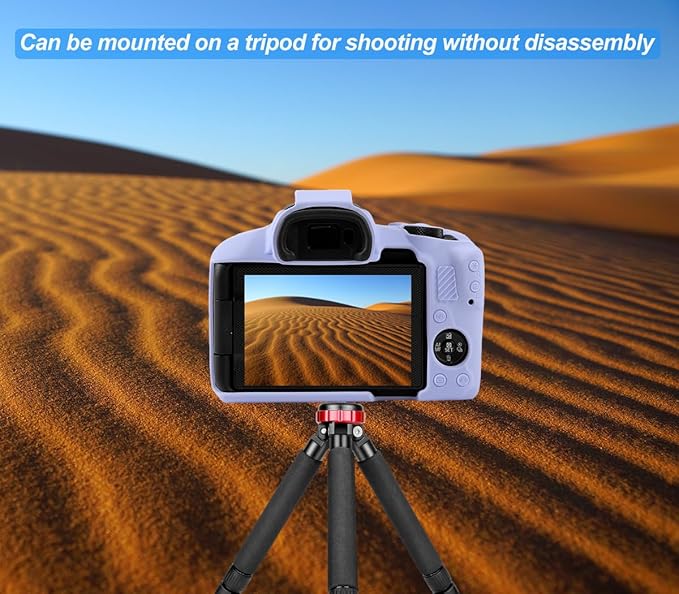 Pocoukate Case for Canon EOS R50 Camera, Soft Silicone Protective Cover Skin with EOS R50 Screen Protector Accessories for EOS R50 Mirrorless Camera Silicone Case - Purple