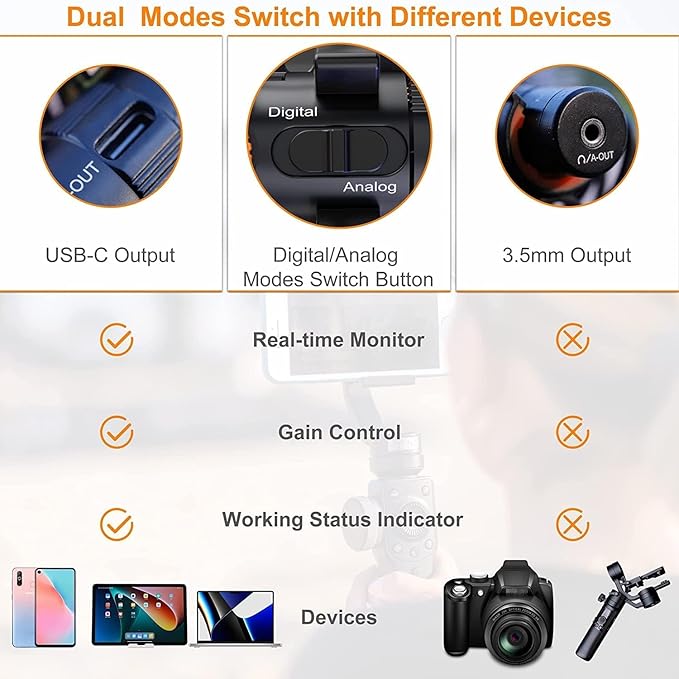 COMICA VM10 PRO Universal Video Microphone - Adjustable Gain, USB C Digital Output, Monitoring - Shotgun Mic for Camera, Smartphone, Tablet, PC - Ideal for Vlogging, Live Streaming, and Recording