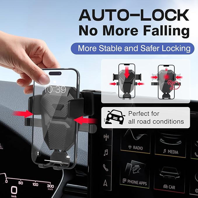 Audi Car Phone Holder for Audi A4/A5 2020+/Q5 2021+ Auto Accessories,Adjustable GPS Audi Cell Phone Mount,Hands Free Ultra Stable Phone Stand for All Phones【Only for 10.1" Screen】