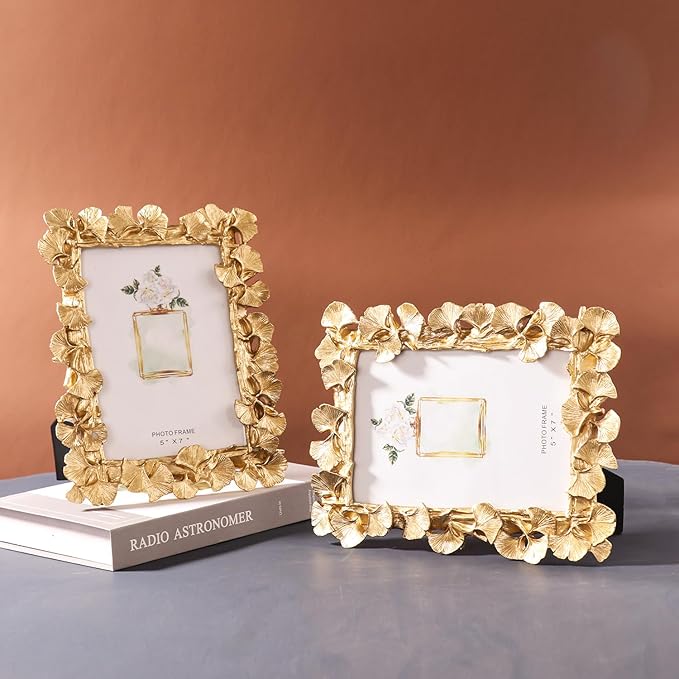 Picture Photo Frames 4x6, Gold Leaf Photo Frame,Vintage Picture Frame for Tabletop Stand or Hanging, Elegant Picture Frames for Desk or Wall,Tabletop, Counterspace, Shelf (Silver, 4x6)