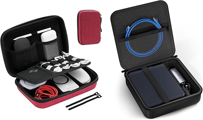ProCase Hard Travel Electronic Organizer Case Bundle with Hard Carrying Case for Glinet Travel Router