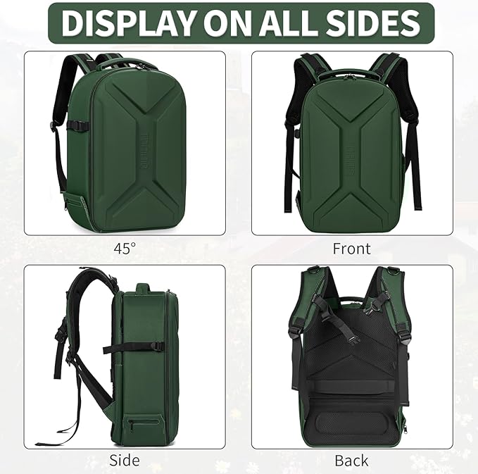Camera Backpack, Hardshell DSLR Photography Camera Bag with Rain Cover, Waterproof Hard Shell Camera Case with Tripod Holder & 15.6" Laptop Compartment Compatible with Canon/Nikon/Sony/DJI Mavic Drone