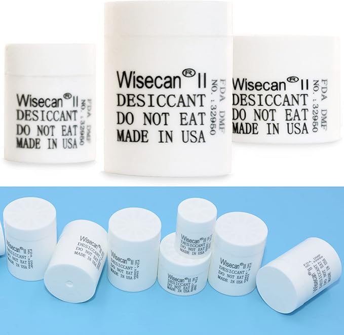 1 Gram 4000 Pack Silica Gel Canister, Desiccant Canister, Silica Gel Capsules, Desiccant Capsules, Moisture Absorbers for Food Storage, Food Safe Dehumidifiers Wisecan