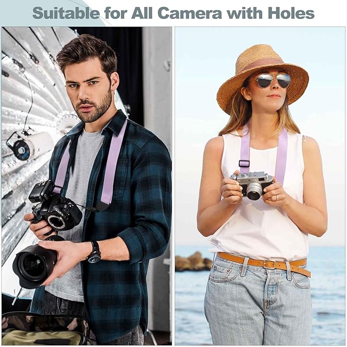 Adjustable Shoulder Strap, Comfortable Camera Strap, Neck Lanyard for iPad Tablet Case, Camera, Binocular, Luggage Bag (Purple Shoulder Strap)