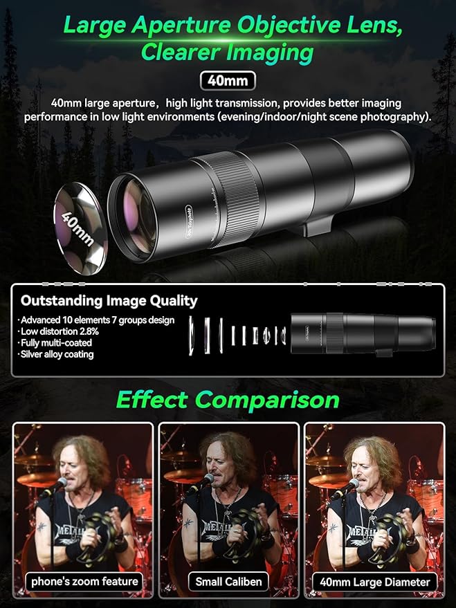 APEXEL 30x Telephoto Lens - Enhanced Version for iPhone 16 15 14 13 pro max, Samsung, Pixel | Professional Upgraded External Camera Photography Attachment with Tripod