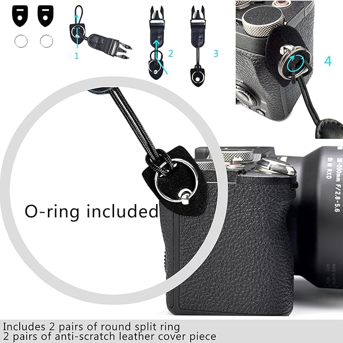 Camera Neck Straps Thin,Binoculars Strap with Quick Release Buckle,Washable,Nylon Camera lanyard,Black,39 Inch