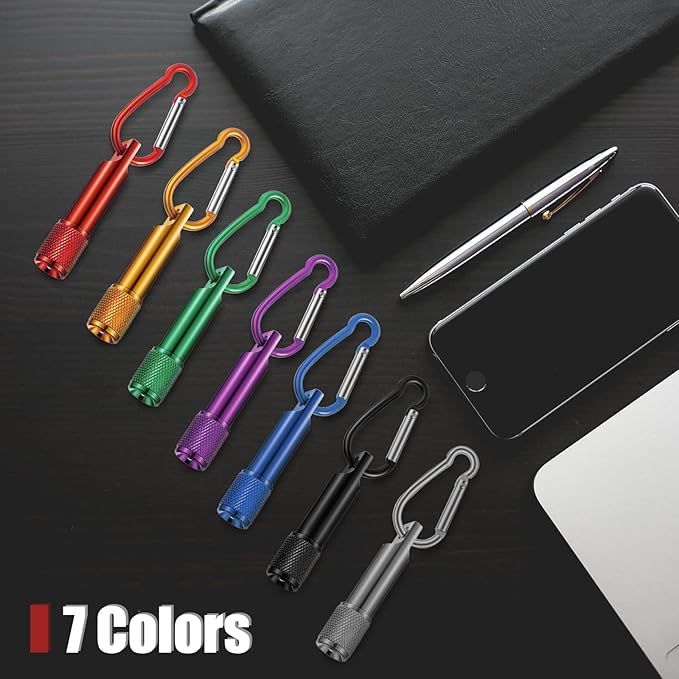 CHENGU 25 Pack Mini Keychain Flashlights Bulk with Carabiner Pocket LED Handheld Flashlight for Summer Outdoor(Multi Color)