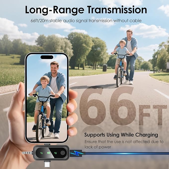 3 in 1 Wireless Lavalier Microphones for iPhone/Android/Camera Devices，2 Pack Magnetic Lavalier Mic ,Mini Microphone with Mute/Reverb/Noise Reduction for YouTube/Vlog/TikTok Podcast Content Creator