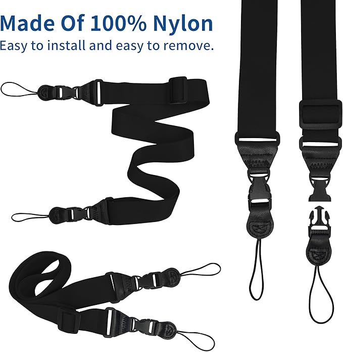 6 Pack Adjustable iPad Binocular Camera Strap, Comfortable Shoulder Strap Nylon Neck Lanyard for iPad/Samsung Tablet Case,Crossbody Laptop Luggage Bag(Black)