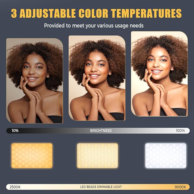MACTREM 168 LED Selfie Light for iPhone,Portable Phone Light Clip, 3000Mah 3 Modes Rechargeable Alix Earle Lighting for Video Recording,for iPhone,Camera,Laptop,iPad,Video Conference,TikTok,Makeup