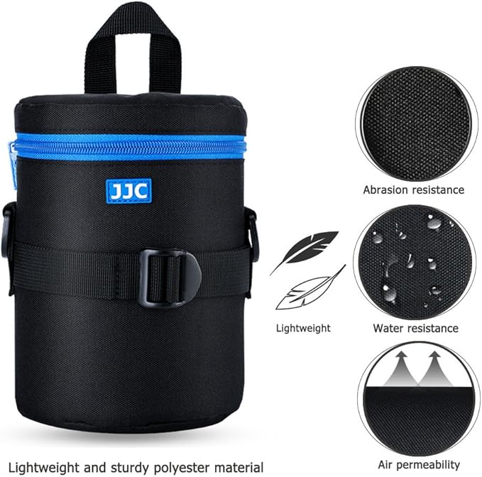 JJC Deluxe Lens Case Pouch Bag for Canon EF 24-70mm f2.8L USM/EF 50mm f1.2L USM/EF 85mm f1.2L II USM, Tamron SP 70-300mm f4-5.6 A005, Sigma APO DG 70-300mm f4-5.6 & More Lens below 3.9" x 6.5"(D x L)