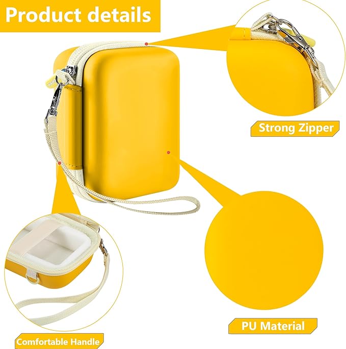 Leayjeen Kids Camera Case Compatible with OUTUVAS/Goopow/Mgaolo/HOOMOON/Kids Camera Toys and Kids Digital Video Camcorder Camera,Best Birthday Festival Gift -Yellow(Case Only)