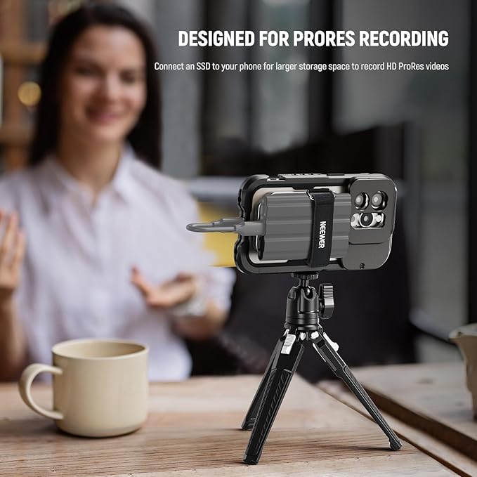 NEEWER Magnetic SSD Mount with Upgraded Touch Fastener, SSD Holder Compatible with MagSafe 16 Pro Max 15 Pro Max 16 Pro 15 Pro for ProRes Video Recording Samsung Lexar SanDisk SSD, PA040