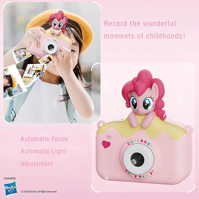 My Little Pony Sweetheart Party Children Camera, Birthday Gifts Girls Boys Age 3-12, Kid's Camera with SD Card,Pinkie Pie