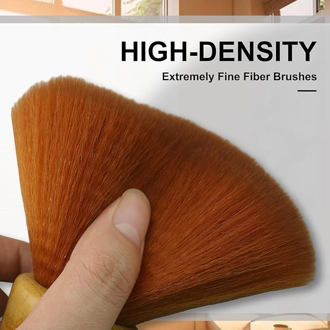 Vinyl Record Cleaning Brush Anti-Static Bristles Soft Wood Handle Brush for LP Turntable Dust Removal, Phonograph Needle, CD