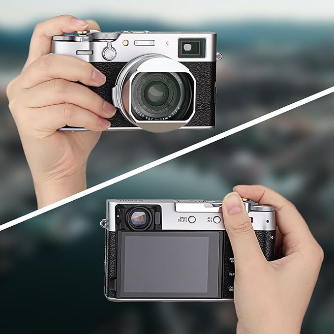 Haoge THB-X2S Metal Hot Shoe Thumb Up Rest Hand Grip for Fujifilm X100VI Fuji X100V Camera Silver