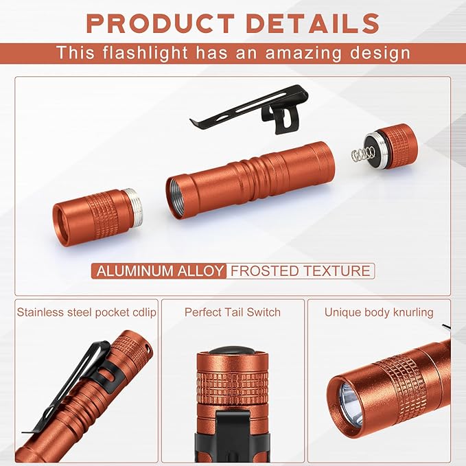 Hortsun 10 Pcs Mini Flashlight Bulk LED Pen with Pocket Small Flashlight with Clip for Outdoor Father's Day Gift for Men(3.54 Inch,Fresh Color)